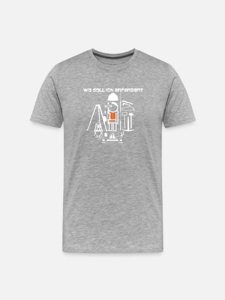 Vermesser Alleskönner - Männer Premium Bio T-Shirt - Grau meliert