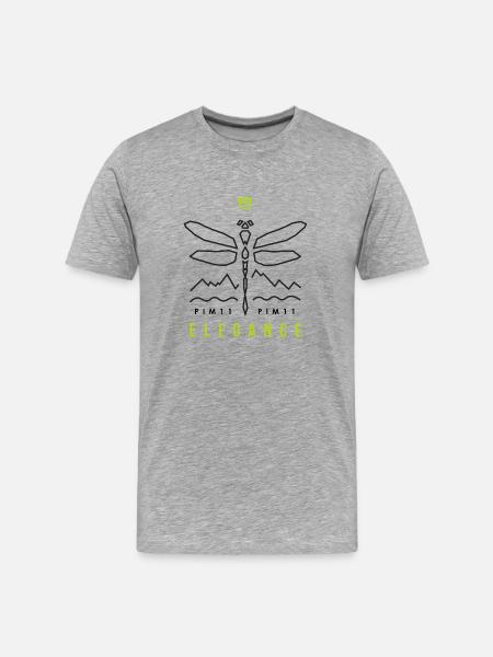 Libelle - Männer Premium Bio T-Shirt - Grau meliert