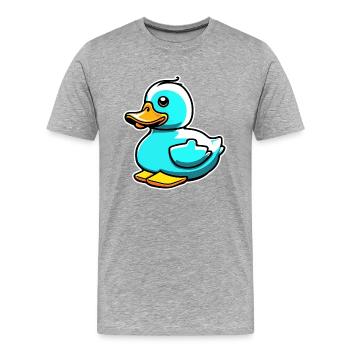 Canard en caoutchouc / canard en caoutchouc / eau / baignoire - T-shirt bio Premium Homme - gris chiné - Devant - Damien (186cm)