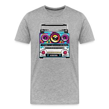 Radio / Analog / Music / Frequency / Speakers - Men's Premium Organic T-Shirt - heather grey - Front - Damien (186cm)