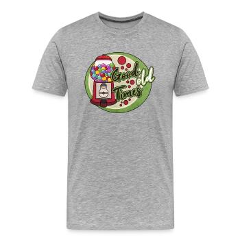 Machine de gumball de nostalgie - T-shirt bio Premium Homme - gris chiné - Devant - Damien (186cm)