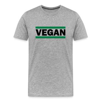 Vegan - T-shirt bio Premium Homme - gris chiné - Devant - Damien (186cm)