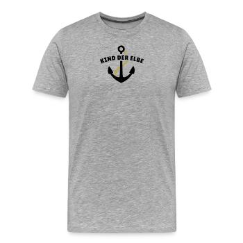 Kind der Elbe - Männer Premium Bio T-Shirt - Grau meliert - Vorne - Damien (186cm)
