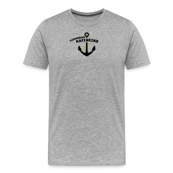 Flensburger Hafenkind - Männer Premium Bio T-Shirt - Grau meliert - Vorne - Damien (186cm)