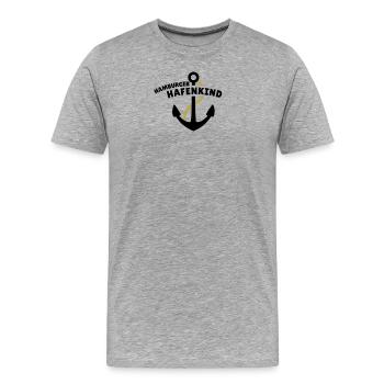 Hamburger Hafenkind - Männer Premium Bio T-Shirt - Grau meliert - Vorne - Damien (186cm)