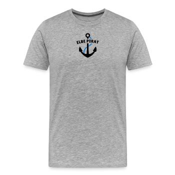 Elbe Pirat - Männer Premium Bio T-Shirt - Grau meliert - Vorne - Damien (186cm)