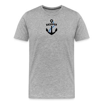 Skipper - Männer Premium Bio T-Shirt - Grau meliert - Vorne - Damien (186cm)