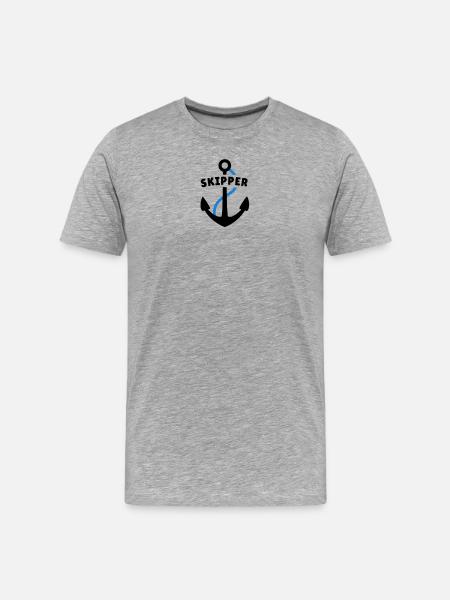 Skipper - Männer Premium Bio T-Shirt - Grau meliert