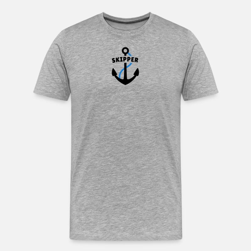Skipper - Männer Premium Bio T-Shirt - Grau meliert