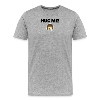 Hug me! - Männer Premium Bio T-Shirt - Grau meliert - Vorne - Damien (186cm)