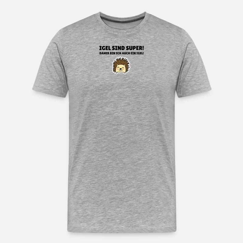 Igel sind super! - Männer Premium Bio T-Shirt - Grau meliert