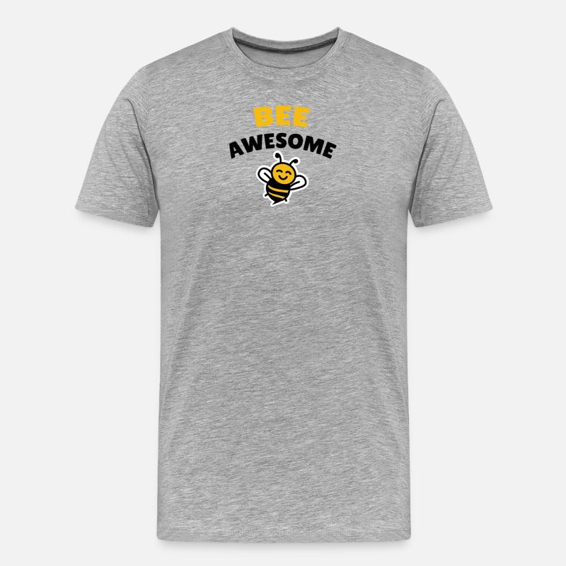 Bee awesome - Männer Premium Bio T-Shirt - Grau meliert