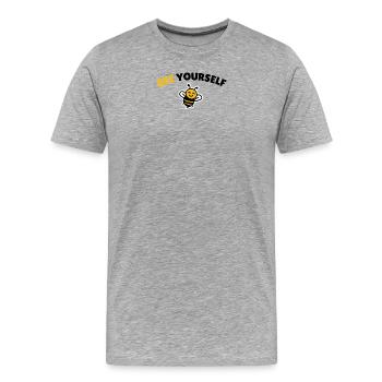 Bee yourself - Men's Premium Organic T-Shirt - heather grey - Front - Damien (186cm)