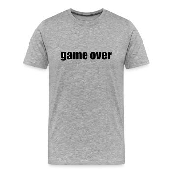 game over - Männer Premium Bio T-Shirt - Grau meliert - Vorne - Damien (186cm)
