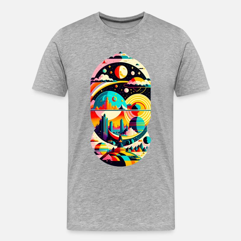 Cosmic Landscape 01 - Männer Premium Bio T-Shirt - Grau meliert