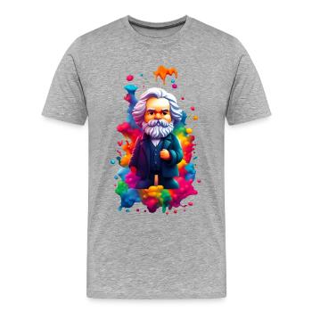 Karl Marx - Männer Premium Bio T-Shirt - Grau meliert - Vorne - Damien (186cm)