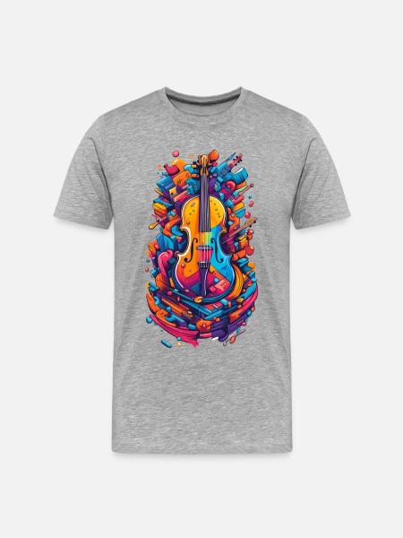 Il Violino - Männer Premium Bio T-Shirt - Grau meliert