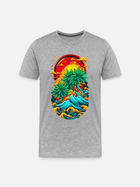 High waves 01 - Men's Premium Organic T-Shirt - heather grey