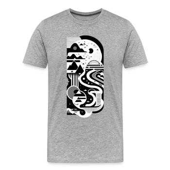 Les montagnes 04 - T-shirt bio Premium Homme - gris chiné - Devant - Damien (186cm)