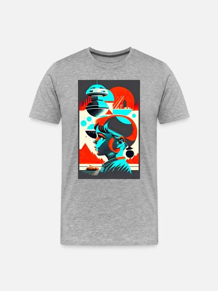 Fille de l’espace - T-shirt bio Premium Homme - gris chiné