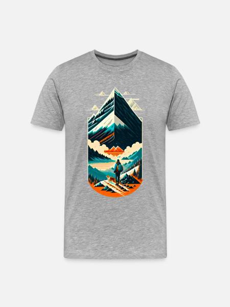 Wanderlust 01 - Men's Premium Organic T-Shirt - heather grey