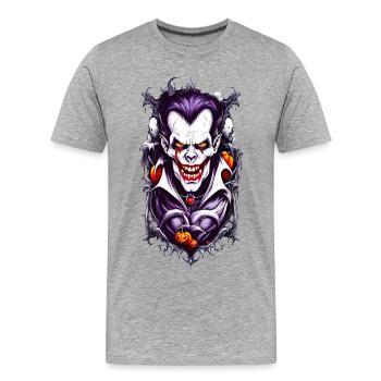 Spooky Vampire Halloween - T-shirt bio Premium Homme - gris chiné - Devant - Damien (186cm)