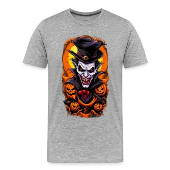 Vampire - Men's Premium Organic T-Shirt - heather grey - Front - Damien (186cm)