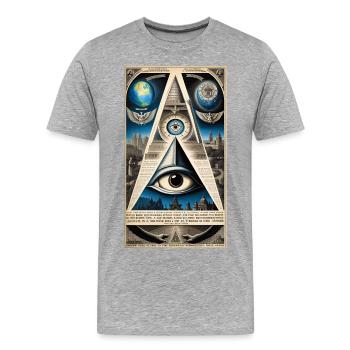 The All-Seeing Eye 01 - Men's Premium Organic T-Shirt - heather grey - Front - Damien (186cm)