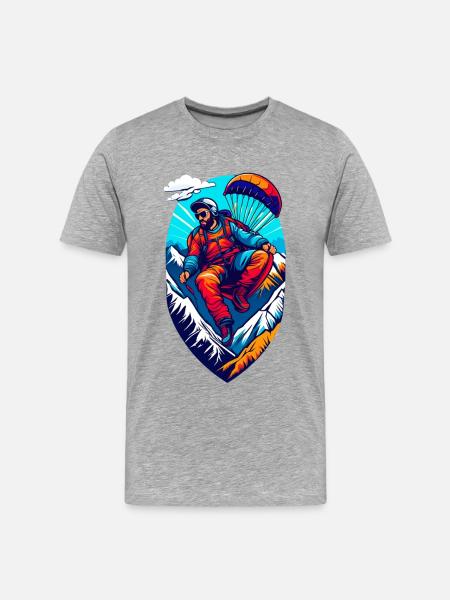 Fallschirmspringer - Männer Premium Bio T-Shirt - Grau meliert