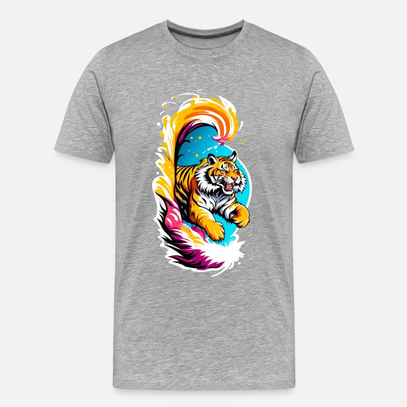 Saut du tigre - T-shirt bio Premium Homme - gris chiné