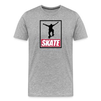 Skate Skateboarder Skater Gift Sk8 BMX Olli - Men's Premium Organic T-Shirt - heather grey - Front - Damien (186cm)