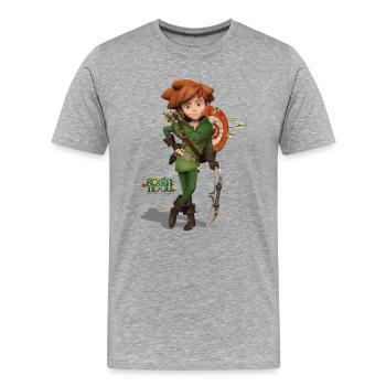 Robin Hood Schlitzohr Von Sherwood Mit Bogen - Männer Premium Bio T-Shirt - Grau meliert - Vorne - Damien (186cm)