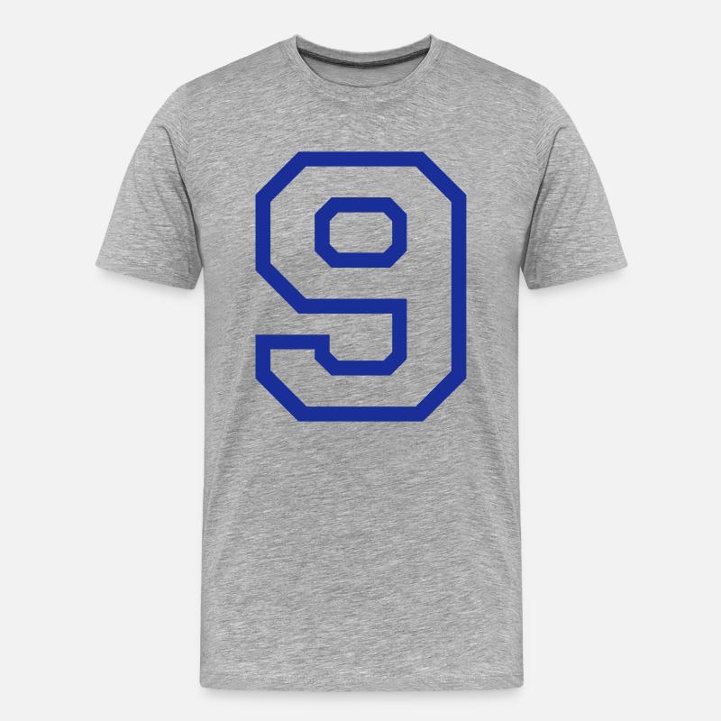 DIE NUMMER 9 - NEUN - Männer Premium Bio T-Shirt - Grau meliert