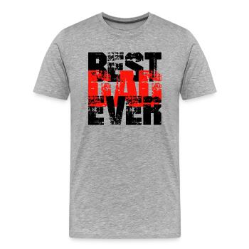 BEST DAD EVER - BESTER PAPA - Männer Premium Bio T-Shirt - Grau meliert - Vorne - Damien (186cm)