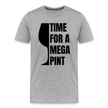 Time for a mega pint - Men's Premium Organic T-Shirt - heather grey - Front - Damien (186cm)