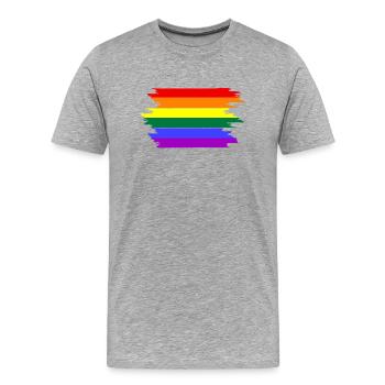 LGBT - Männer Premium Bio T-Shirt - Grau meliert - Vorne - Damien (186cm)