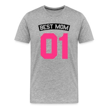Best Mom - Männer Premium Bio T-Shirt - Grau meliert - Vorne - Damien (186cm)