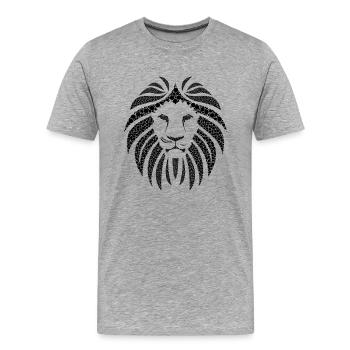 Lion noir belle - T-shirt bio Premium Homme - gris chiné - Devant - Damien (186cm)
