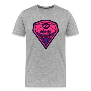 Superhero Schwester - Männer Premium Bio T-Shirt - Grau meliert - Vorne - Damien (186cm)