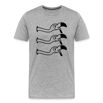3 amis équipe équipe fête trou mur rire bouche au - T-shirt bio Premium Homme - gris chiné - Devant - Damien (186cm)