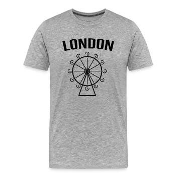 Londres - T-shirt bio Premium Homme - gris chiné - Devant - Damien (186cm)