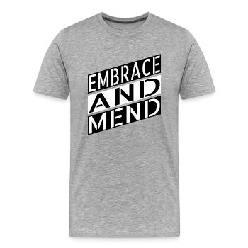 holistic healing supportive community - Männer Premium Bio T-Shirt - Grau meliert - Vorne - Damien (186cm)