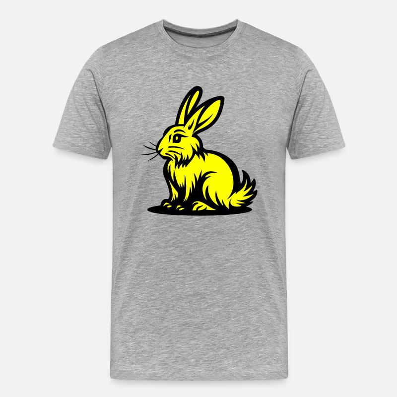Hase Ostern - Männer Premium Bio T-Shirt - Grau meliert