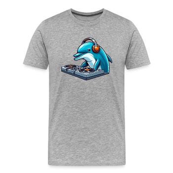 DJ Delfin - T-shirt bio Premium Homme - gris chiné - Devant - Damien (186cm)