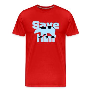 Sauvez l’ours des glaces - T-shirt bio Premium Homme - rouge - Devant - Damien (186cm)