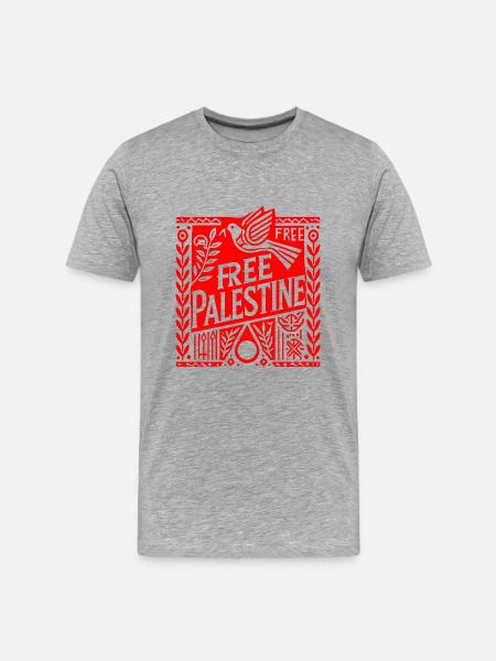 Free palestine - Männer Premium Bio T-Shirt - Grau meliert