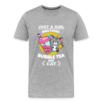 Bubble Tea Bubble Tea Girl Cadeau - T-shirt bio Premium Homme - gris chiné - Devant - Damien (186cm)