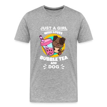 Bubble Tea Bubble Tea Girl Cadeau - T-shirt bio Premium Homme - gris chiné - Devant - Damien (186cm)