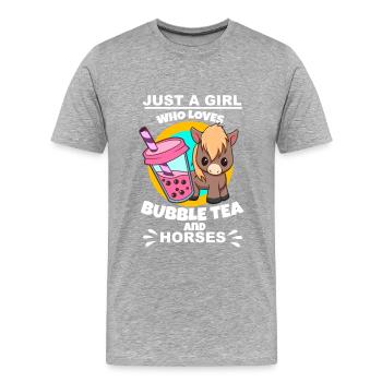 Bubble Tea Bubble Tea Girl Cadeau - T-shirt bio Premium Homme - gris chiné - Devant - Damien (186cm)