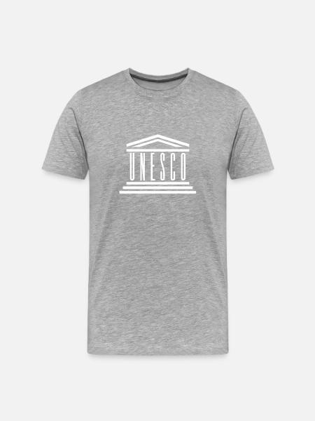 UNESCO - Männer Premium Bio T-Shirt - Grau meliert